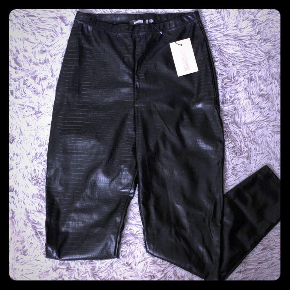 CROC LEATHER LEGGINGS